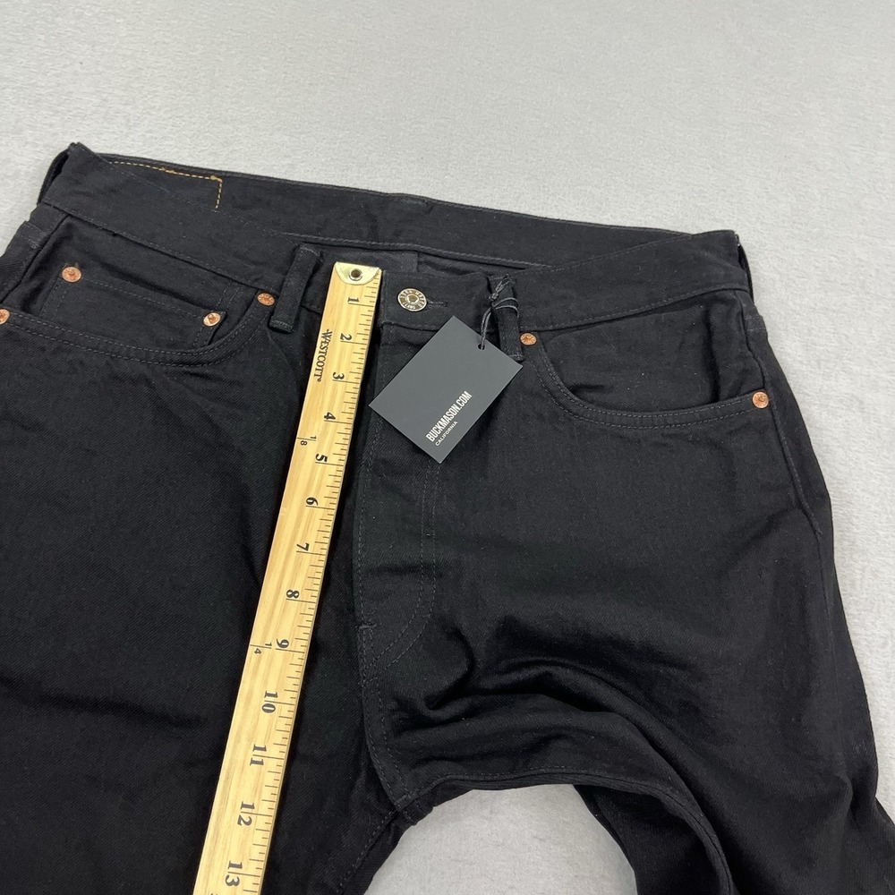 Buck Mason Jeans Mens 32x29 Black Denim 13.25oz Ford Standard Button Fly - Picture 13 of 15
